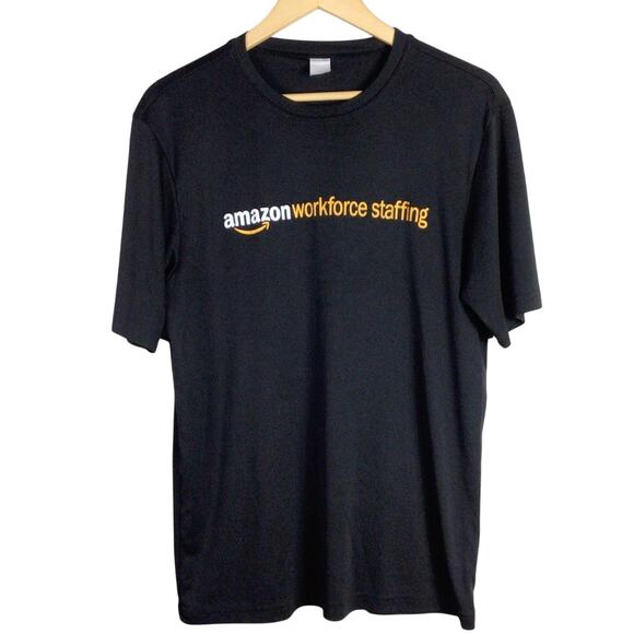Amazon Workforce Staffing Uniform T Shirt Black Medium - Picture 1 of 4